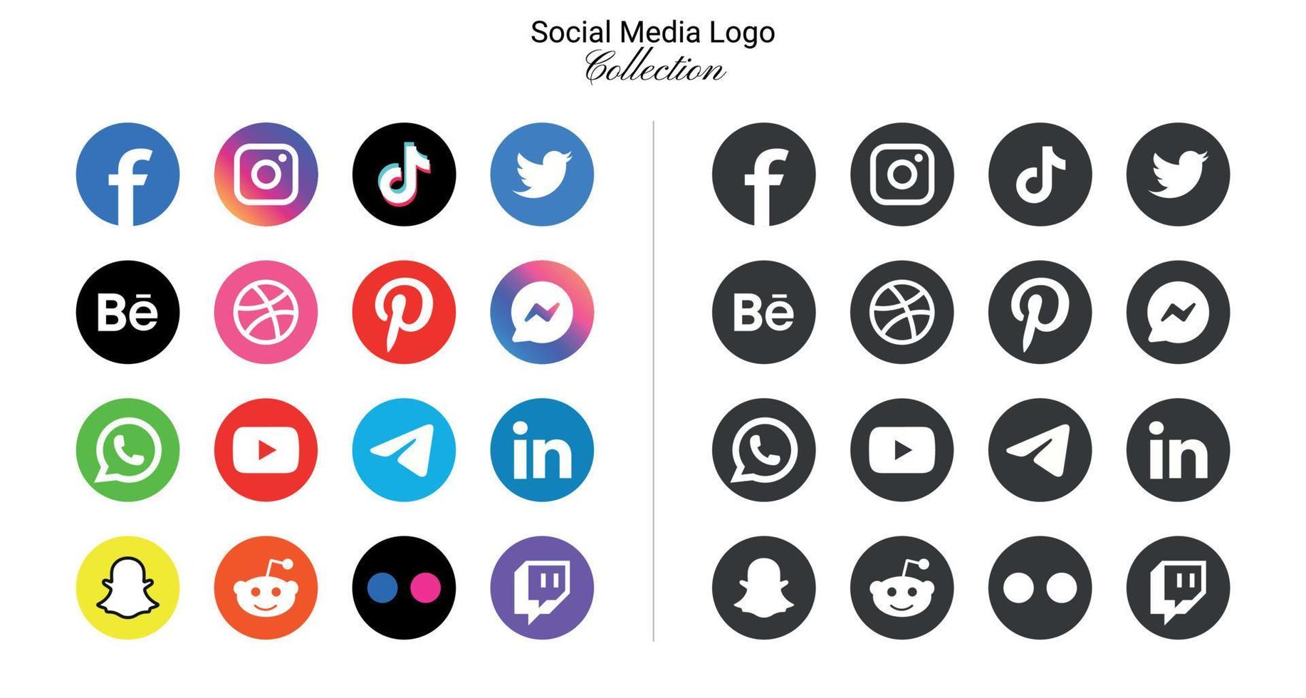 populaire social réseau logo Icônes Facebook instagram Youtube pinterest et etc logo Icônes, social médias Icônes vecteur