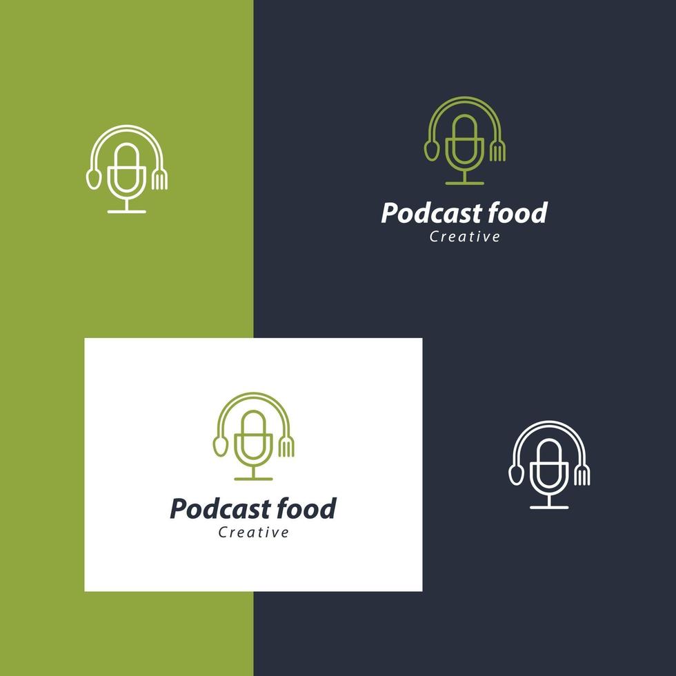 conception de logo nourriture boisson podcast vecteur