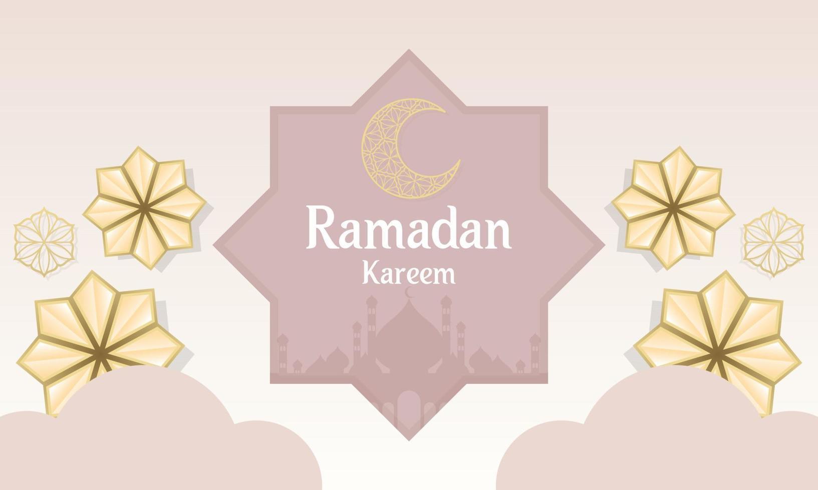 Ramadan kareem de islamique Festival conception avec islamique décorations vecteur