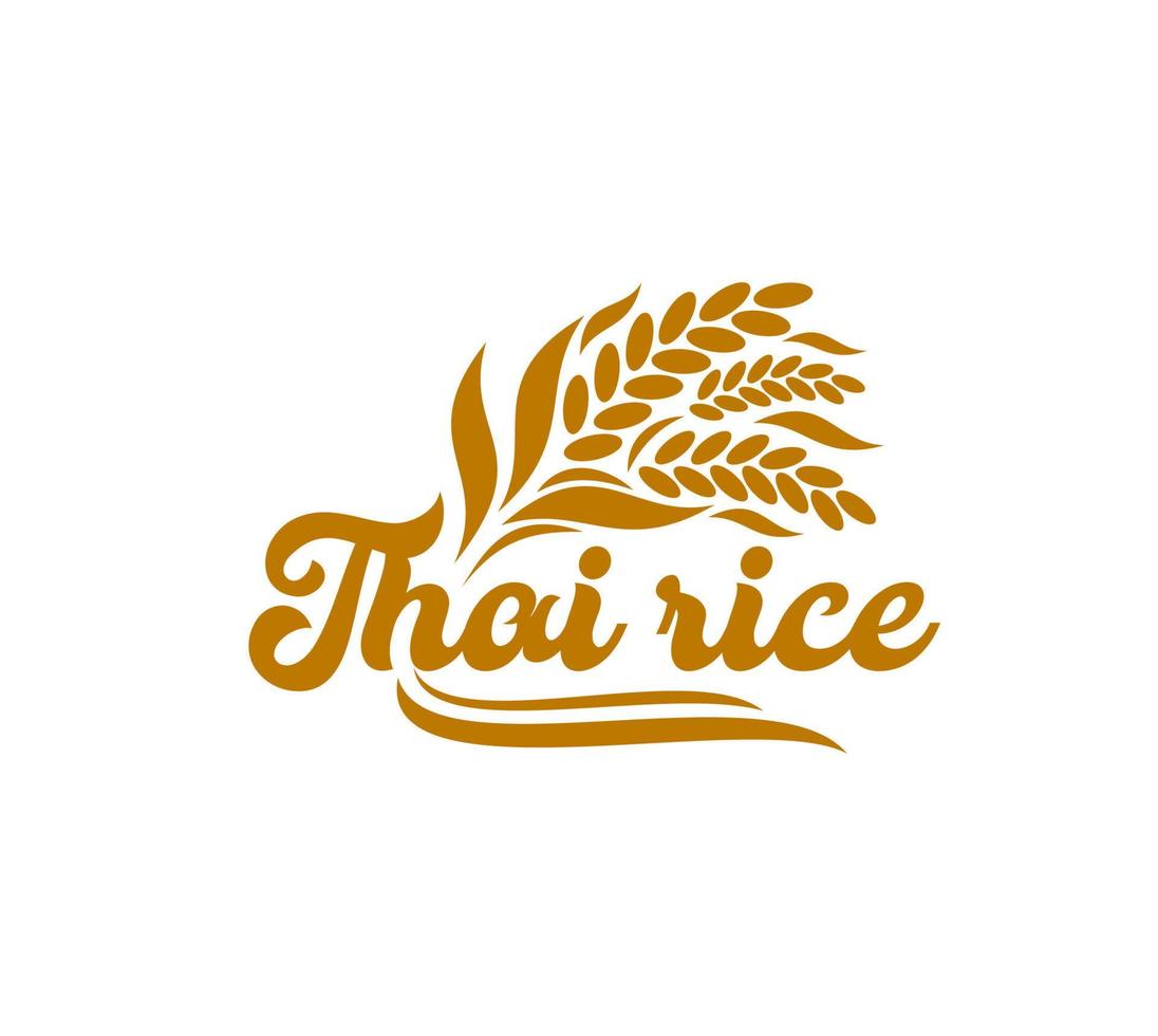 thaïlandais riz icône, asiatique nourriture et Thaïlande cuisine vecteur