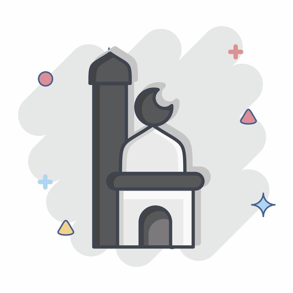 icône mosquée. en relation à eid Al fitr symbole. islamique. ramadan. Facile illustration1 vecteur