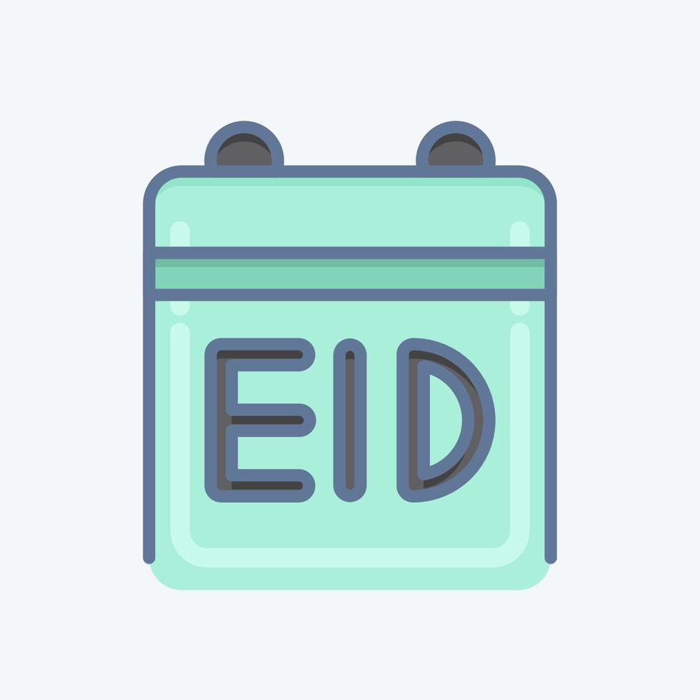 icône calendrier. en relation à eid Al fitr symbole. islamique. ramadan. Facile illustration vecteur