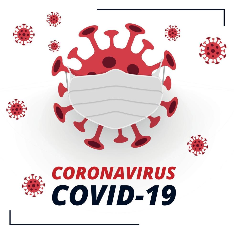 dangereux nouveau virus covid-19, l'image de la bactérie - vecteur