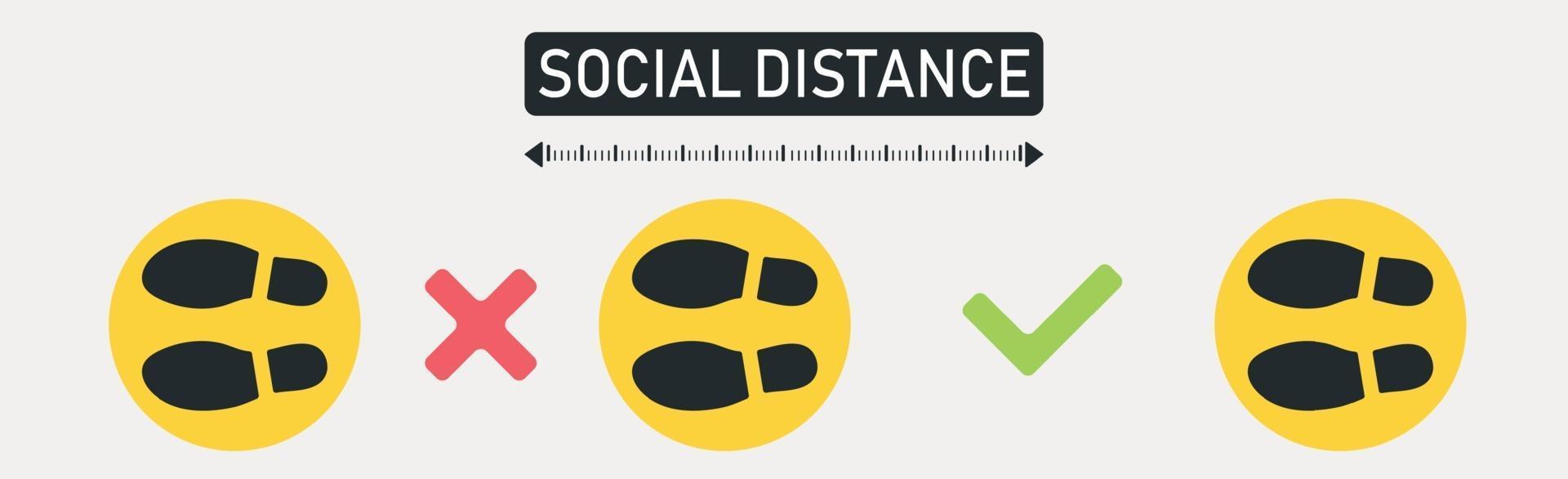 nouvelle tendance mondiale distance sociale, conséquences de la pandémie - vecteur