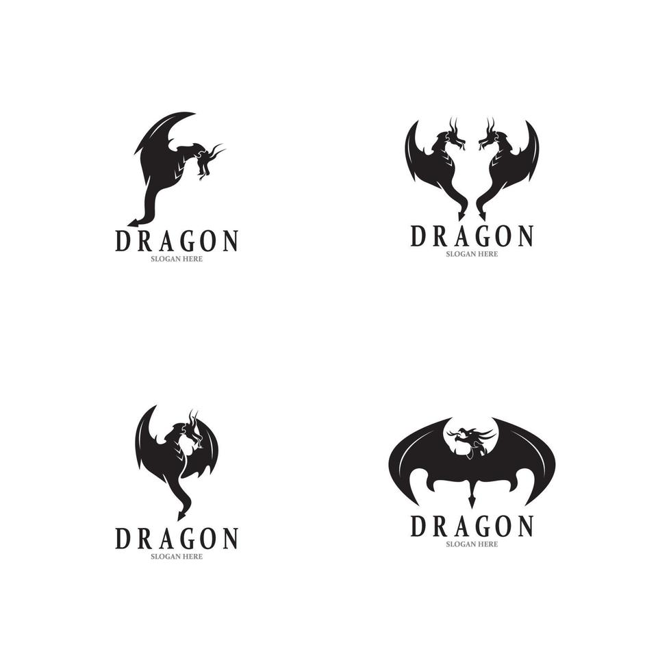 dragon silhouette icône symbole vecteur illustration