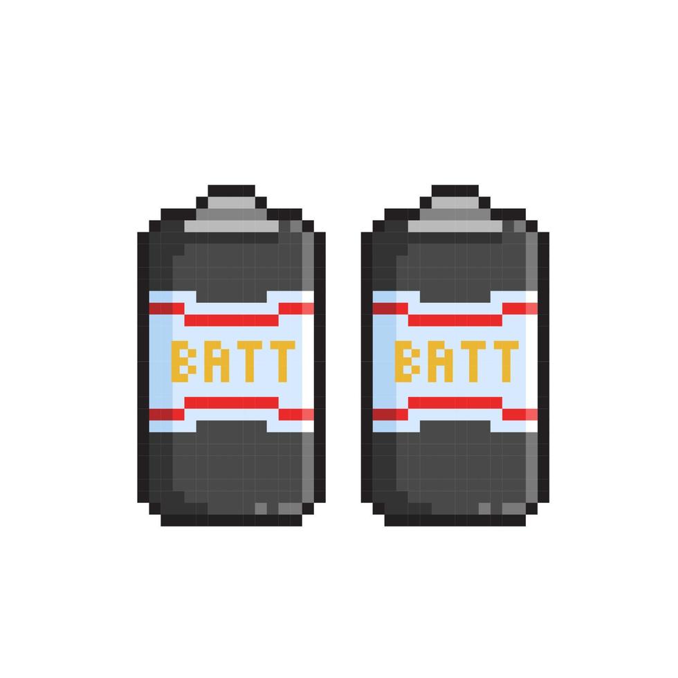 noir batterie dans pixel art style vecteur