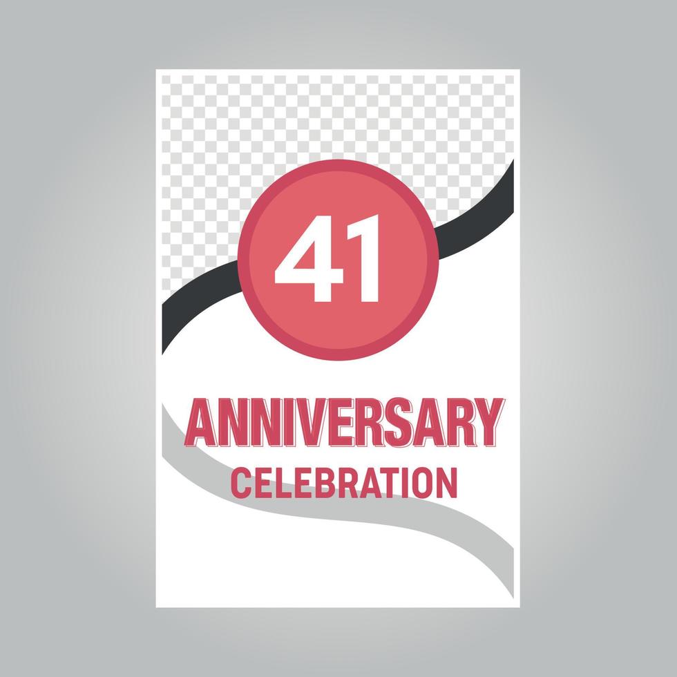 41 ans anniversaire vecteur invitation carte modèle de sur invitation pour impression sur gris Contexte