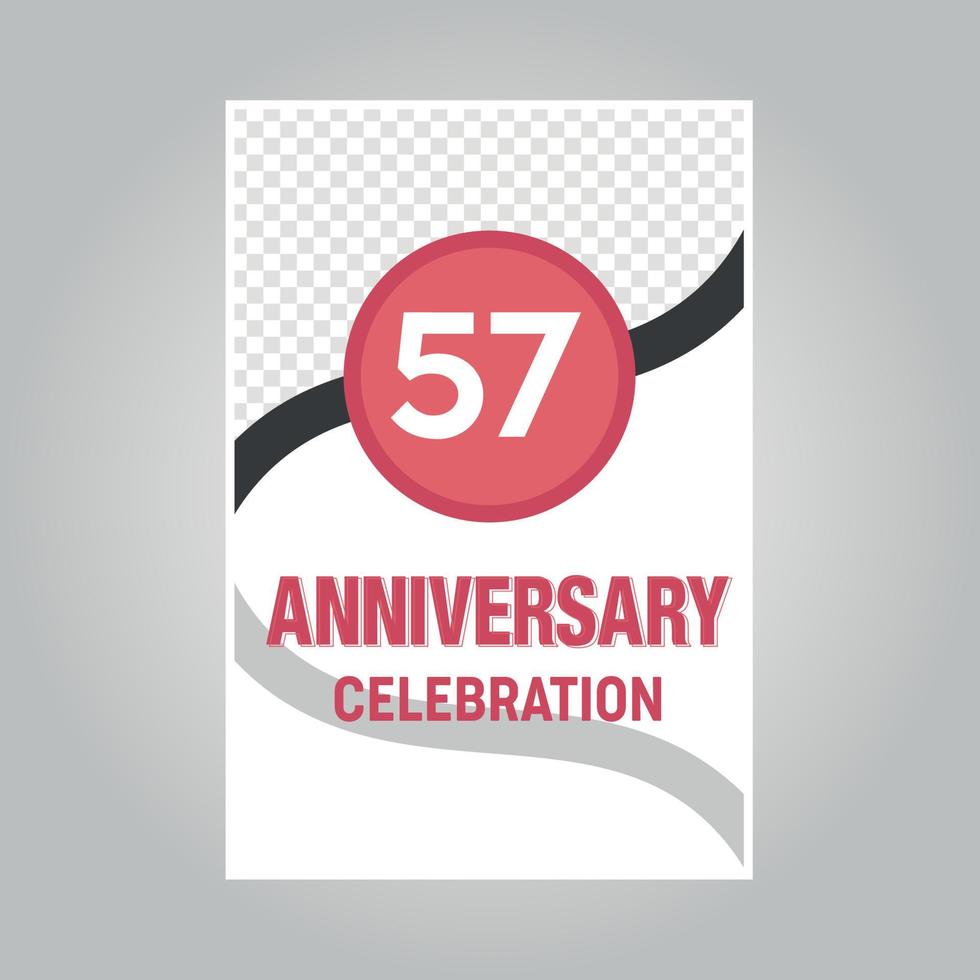 57 ans anniversaire vecteur invitation carte modèle de sur invitation pour impression sur gris Contexte