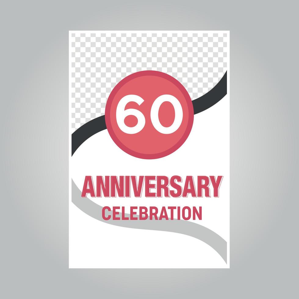 60 ans anniversaire vecteur invitation carte modèle de sur invitation pour impression sur gris Contexte