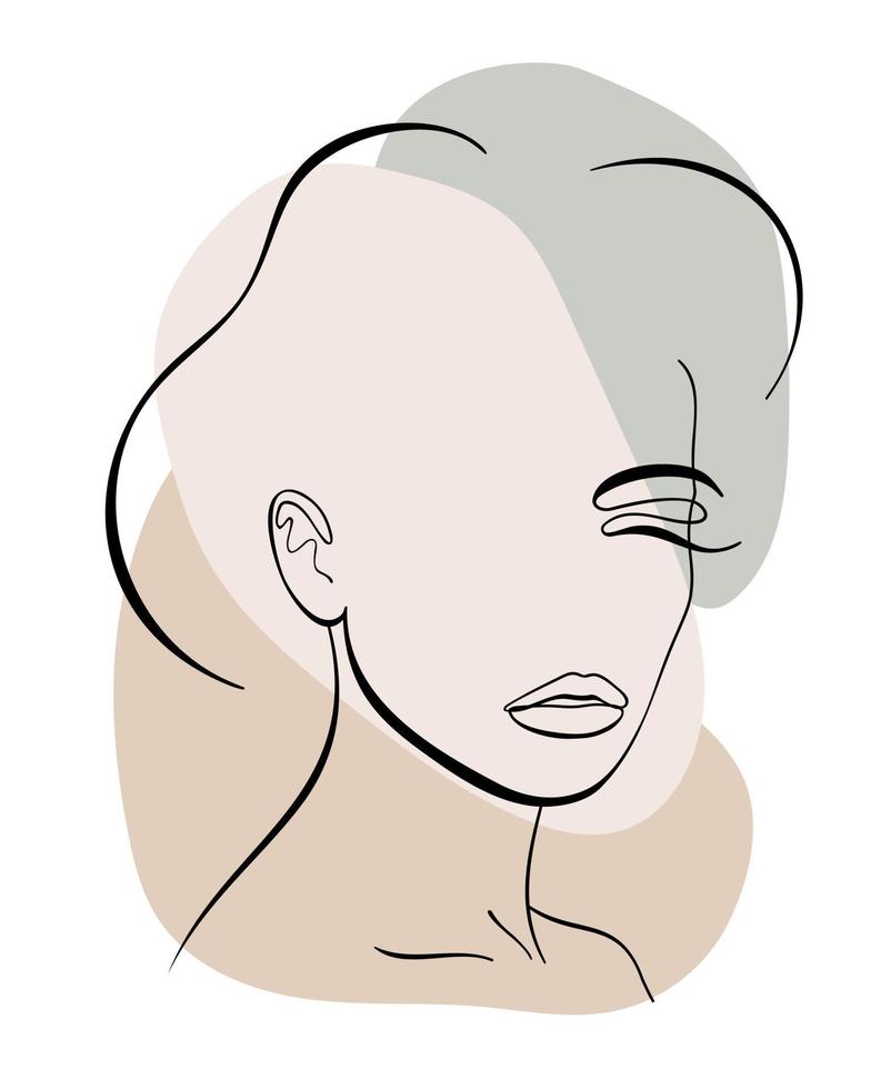 branché mode lineart portrait de une femme vecteur