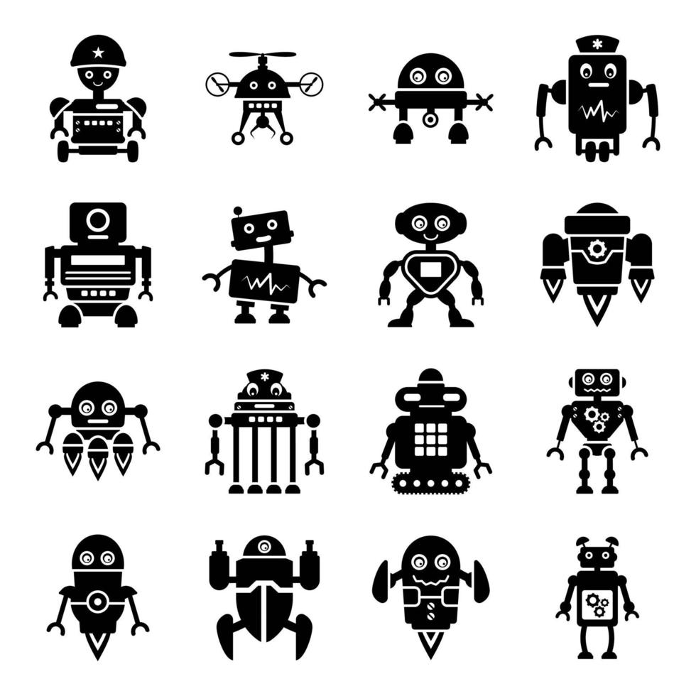 robots et machines vecteur