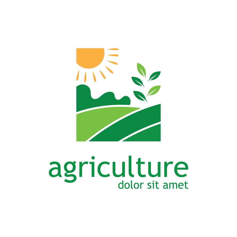 ferme entreprise, les terres agricoles, surgir champ, et entrepôt affaires modèle illustration conception logo vektor vecteur