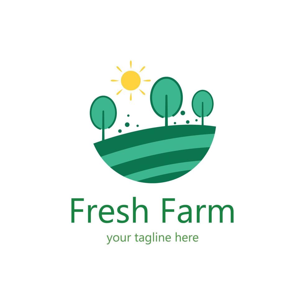 ferme entreprise, les terres agricoles, surgir champ, et entrepôt affaires modèle illustration conception logo vektor vecteur