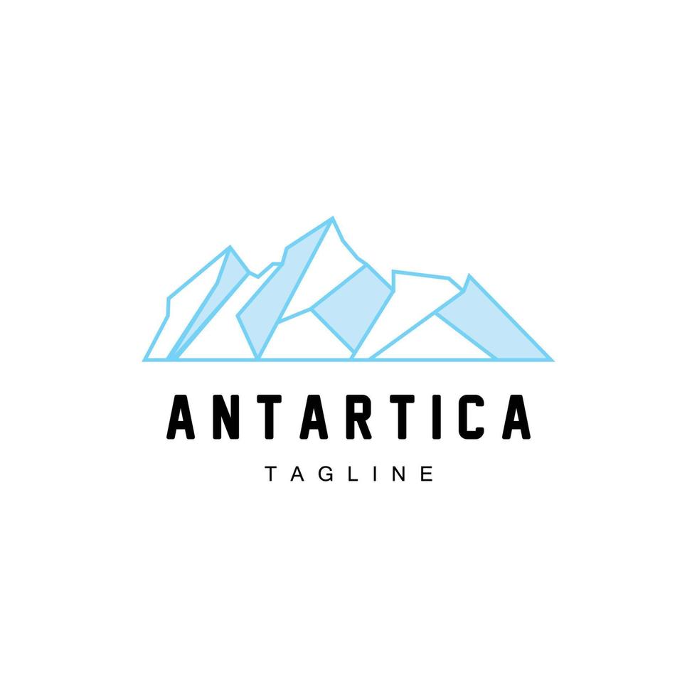 Montagne logo, antarctique iceberg logo conception, la nature paysage vecteur, produit marque illustration icône vecteur