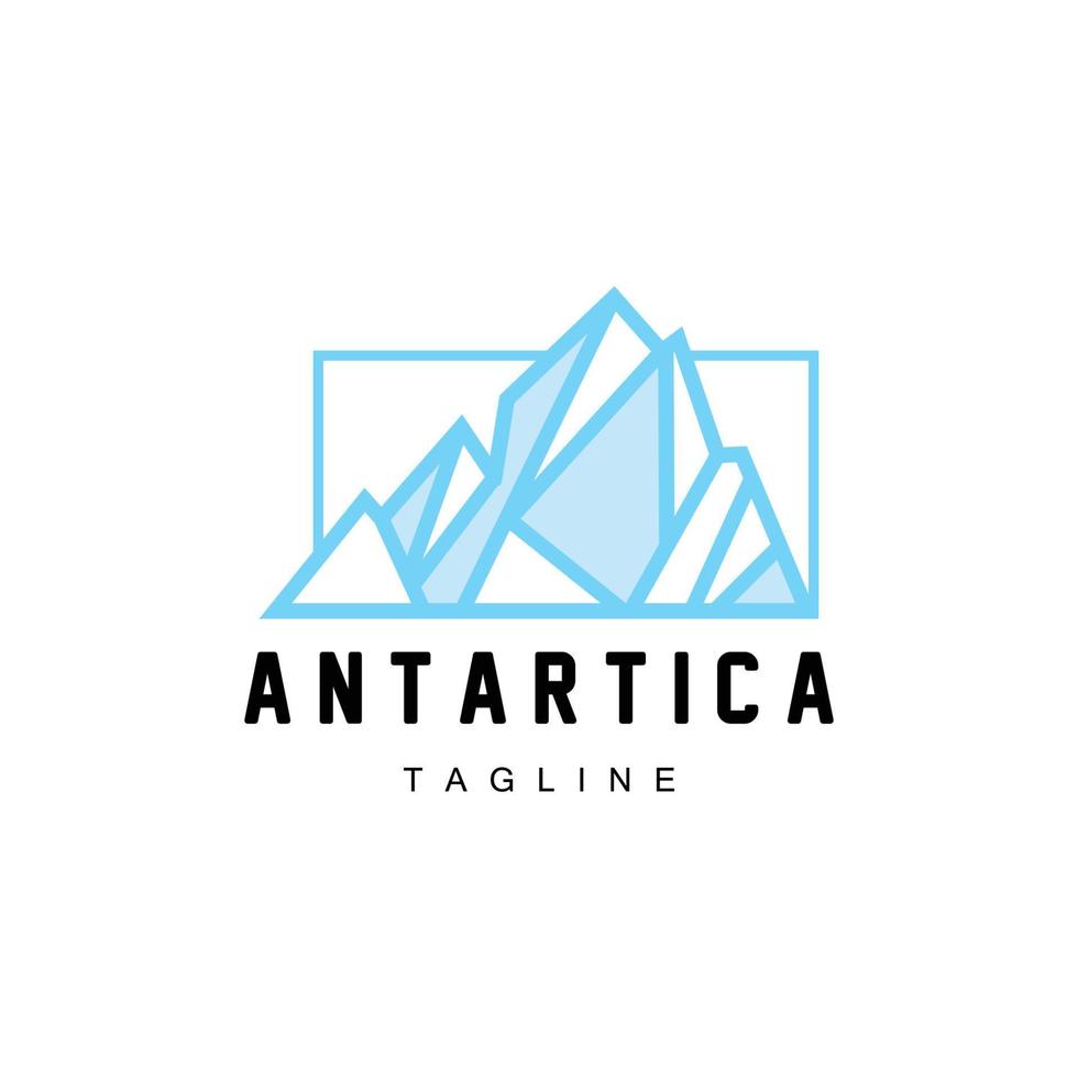 Montagne logo, antarctique iceberg logo conception, la nature paysage vecteur, produit marque illustration icône vecteur