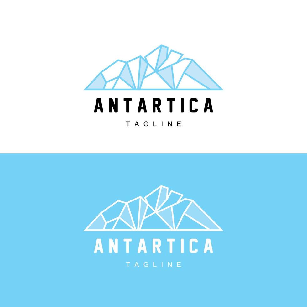 Montagne logo, antarctique iceberg logo conception, la nature paysage vecteur, produit marque illustration icône vecteur