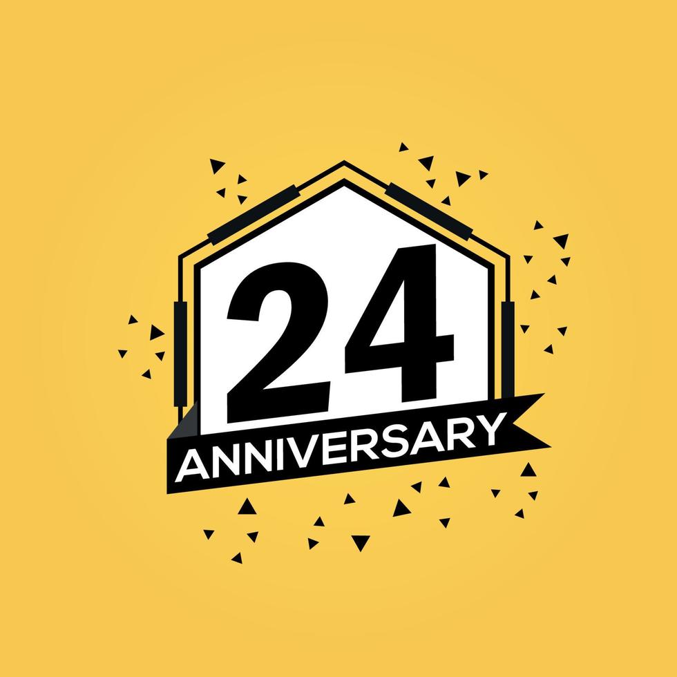 24 ans anniversaire logo vecteur conception anniversaire fête avec géométrique isolé conception
