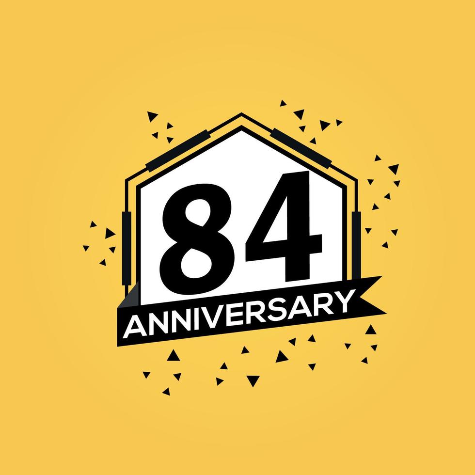 84 ans anniversaire logo vecteur conception anniversaire fête avec géométrique isolé conception