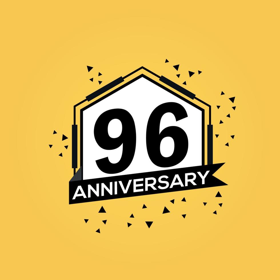 96 ans anniversaire logo vecteur conception anniversaire fête avec géométrique isolé conception