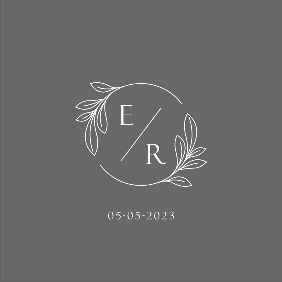 lettre euh mariage monogramme logo conception Créatif floral style initiale Nom modèle vecteur