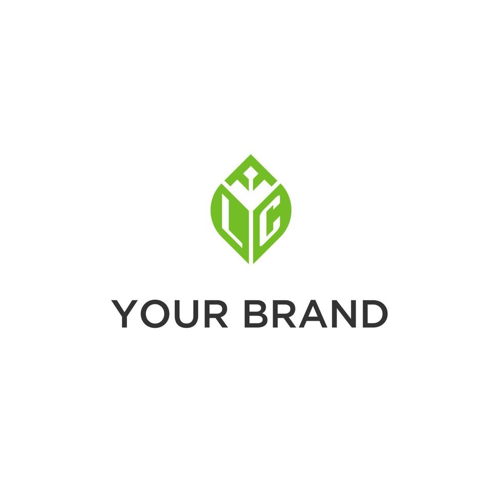 lc monogramme avec feuille logo conception des idées, Créatif initiale lettre logo avec Naturel vert feuilles vecteur