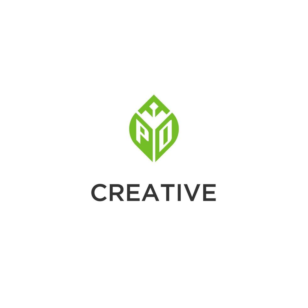 pd monogramme avec feuille logo conception des idées, Créatif initiale lettre logo avec Naturel vert feuilles vecteur