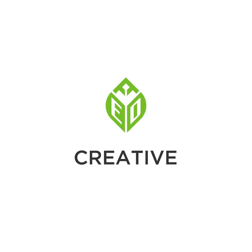 ed monogramme avec feuille logo conception des idées, Créatif initiale lettre logo avec Naturel vert feuilles vecteur