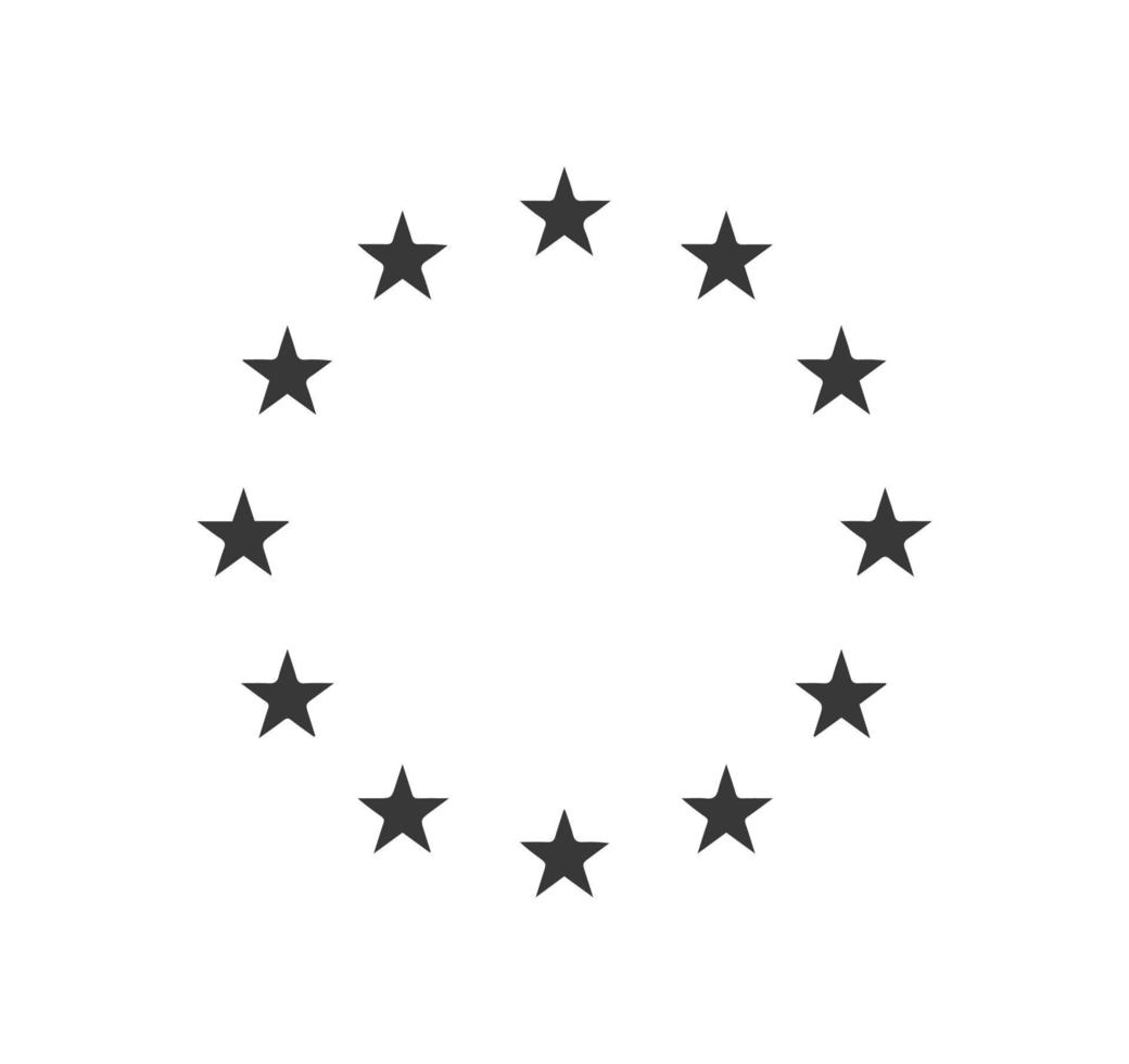 étoile Icônes dans cercle noir européen logo conception vecteur