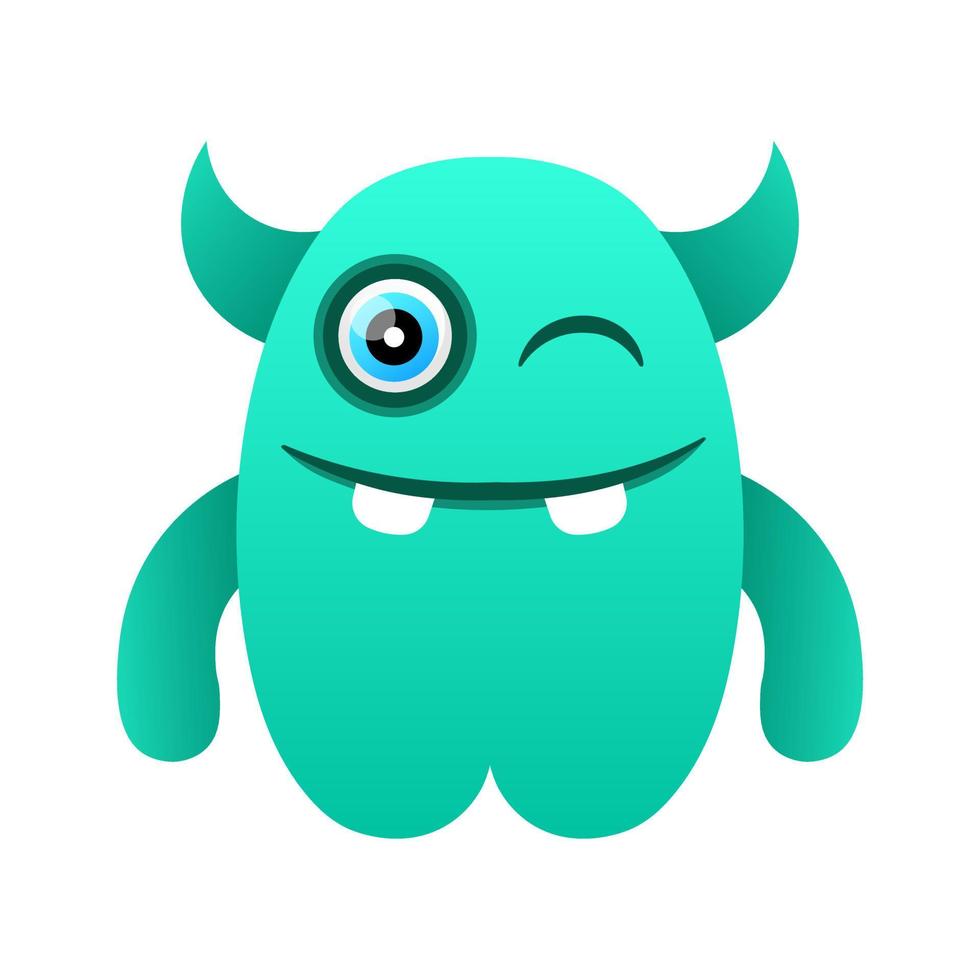 mascotte de conception de vecteur coloré monstre mignon