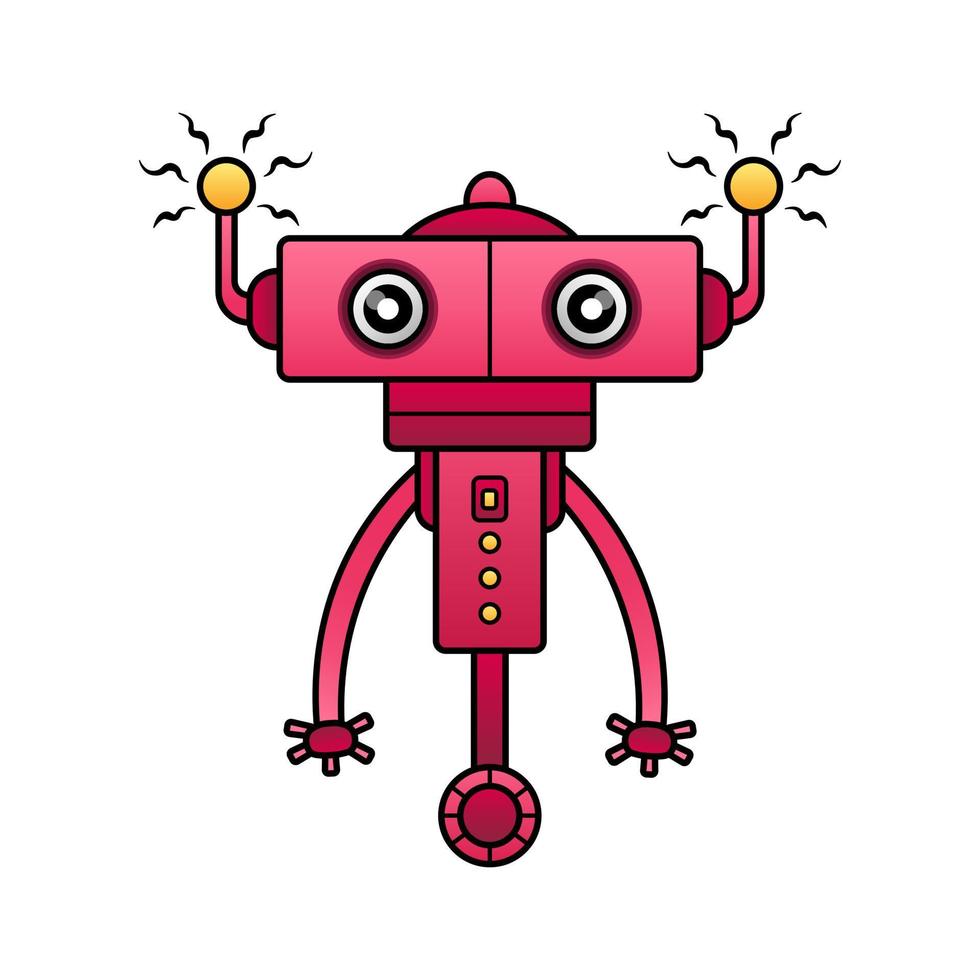 mignonne illustration mascotte robot conception kawaii vecteur
