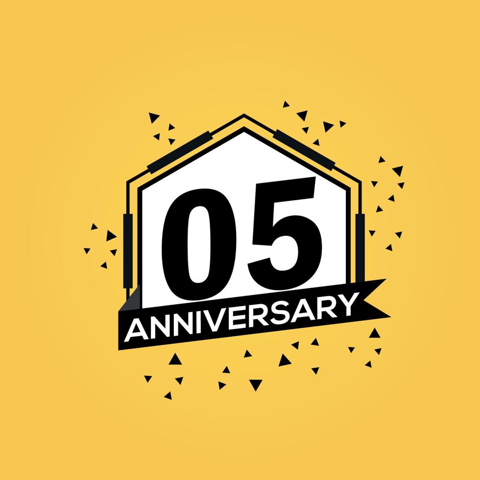 05 ans anniversaire logo vecteur conception anniversaire fête avec géométrique isolé conception.