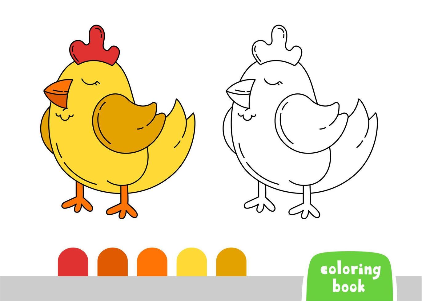 coloration livre pour des gamins poulet page pour livres les magazines vecteur illustration modèle