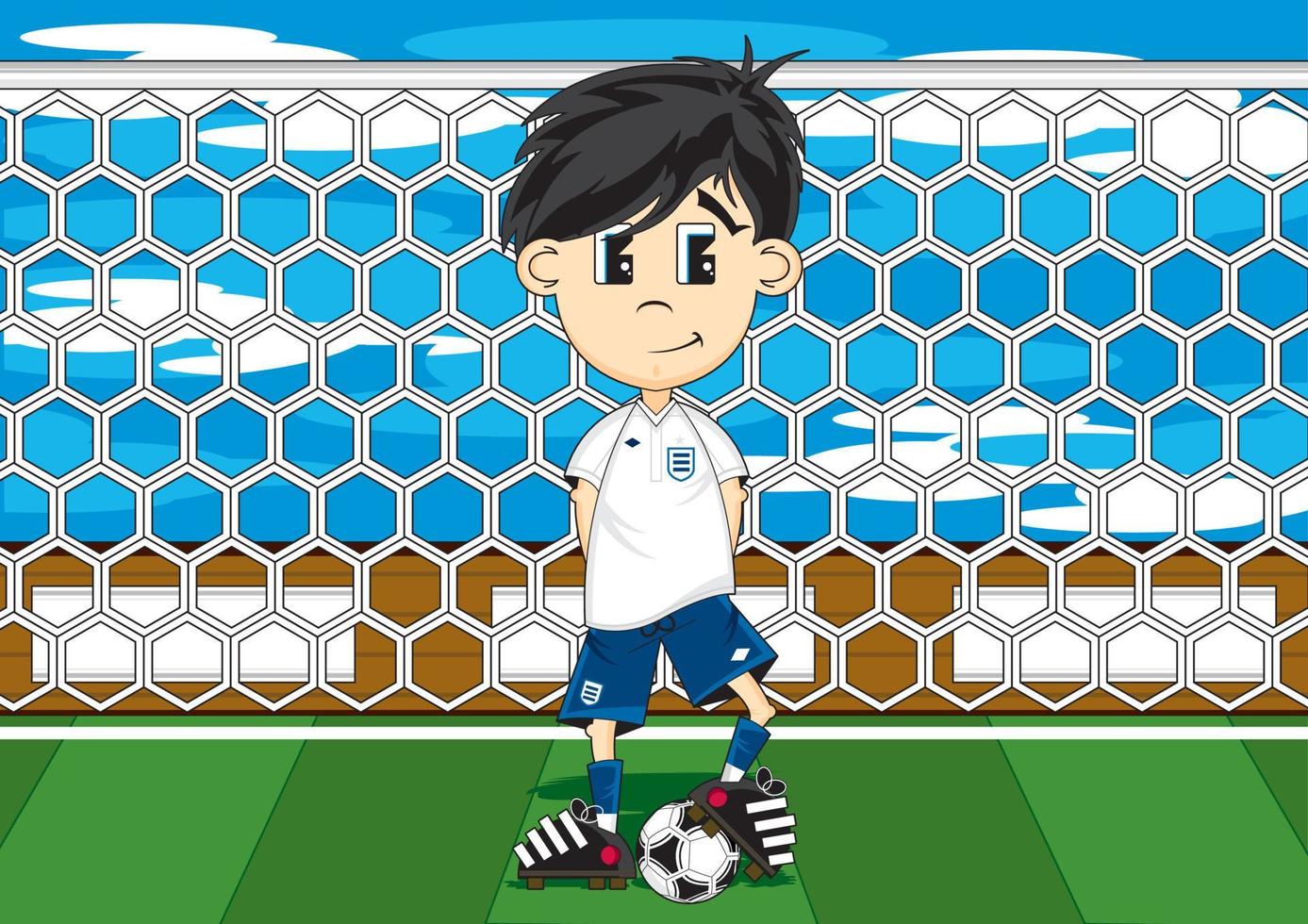 mignonne dessin animé Angleterre Football football joueur sur pas - des sports illustration vecteur