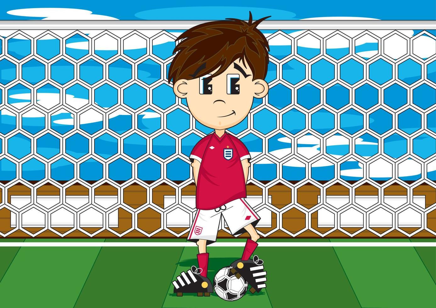 mignonne dessin animé Angleterre Football football joueur sur pas - des sports illustration vecteur