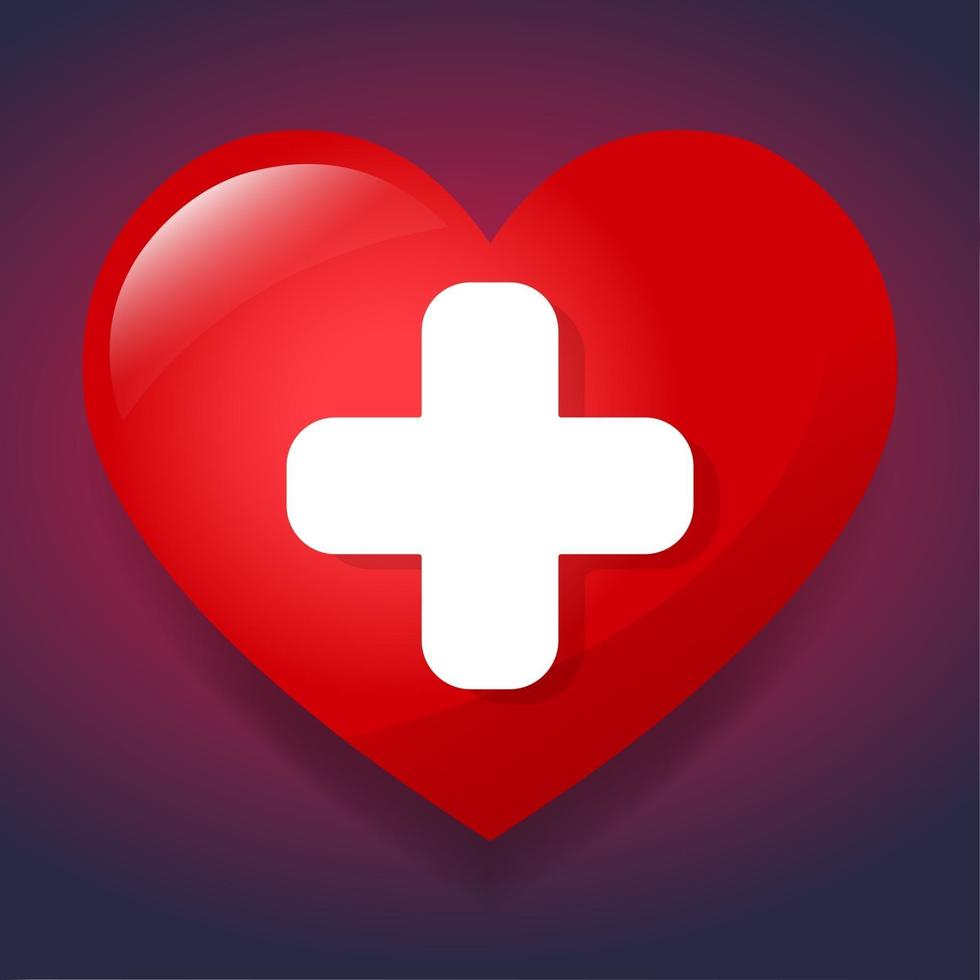 coeur avec illustration de symbole de drapeau suisse vecteur