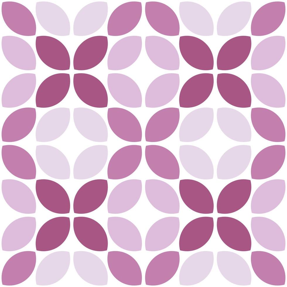 moderne minimaliste géométrique sans couture modèle, arrondi formes, feuilles dans rose Couleur schème sur une blanc Contexte vecteur