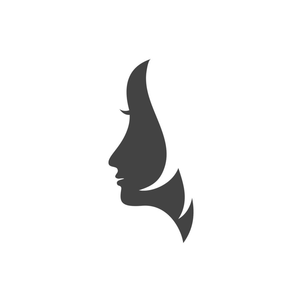 silhouette de visage de femme vecteur