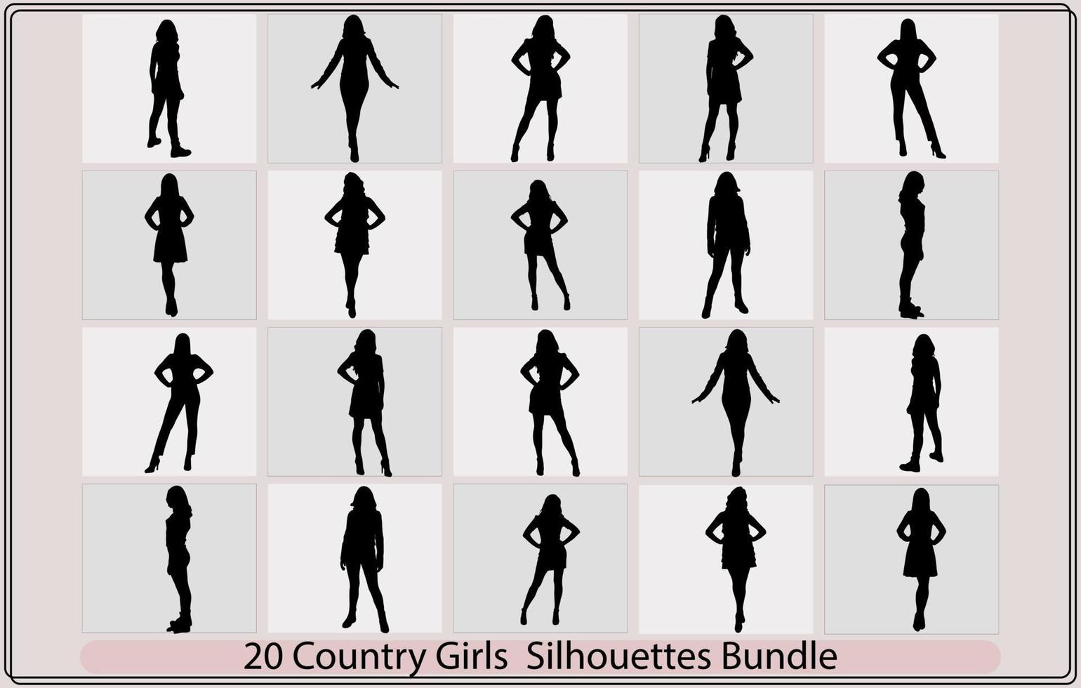 silhouette de une fille, vecteur noir silhouettes de magnifique femmes, femmes, groupe de silhouettes,