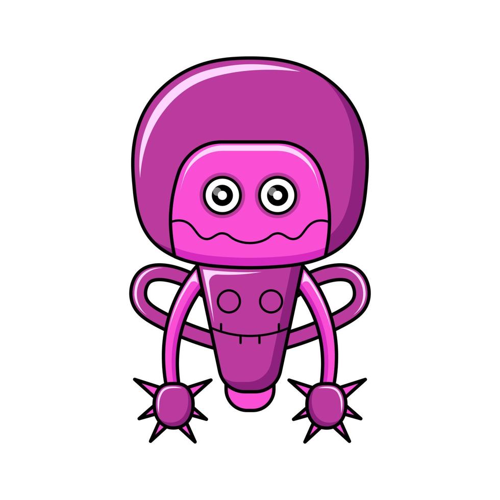 mignonne illustration mascotte robot conception kawaii vecteur