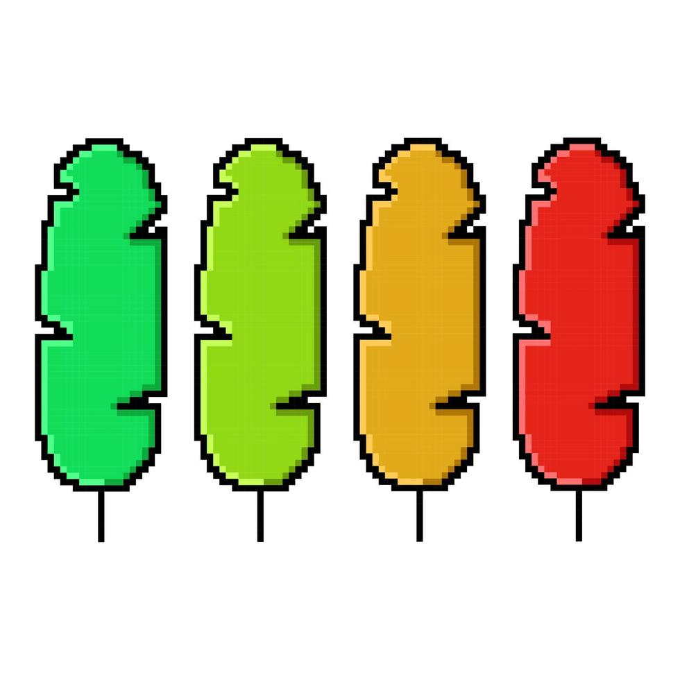 pixel art banane feuille conception vecteur