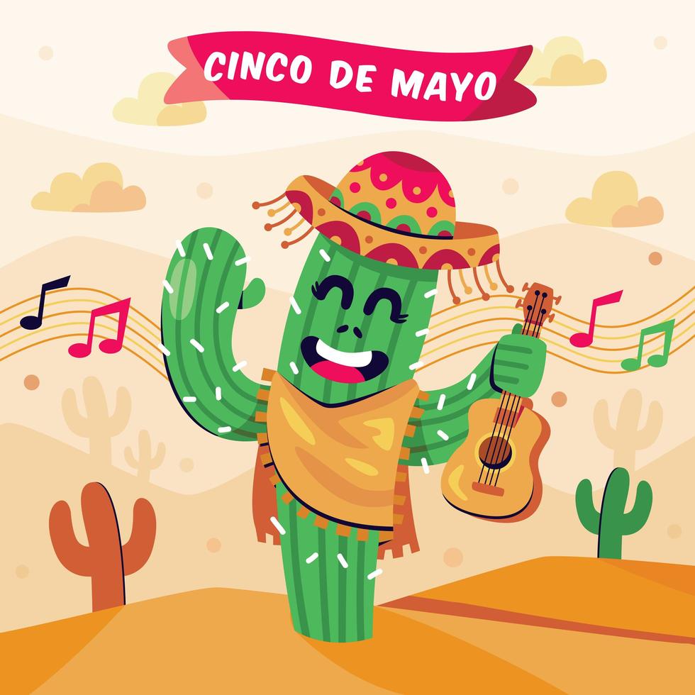 caricature du festival de cinco de mayo vecteur