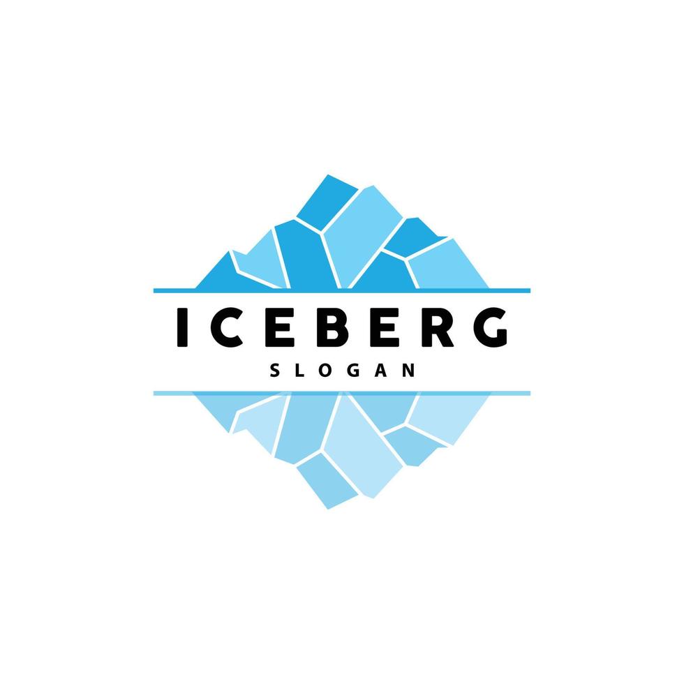 iceberg logo, antarctique montagnes vecteur dans la glace bleu couleur, la nature conception, produit marque illustration modèle icône