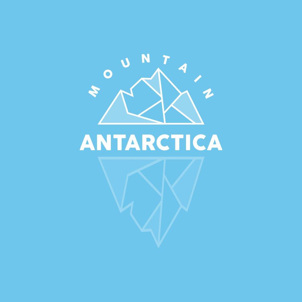 iceberg logo, antarctique montagnes vecteur dans la glace bleu couleur, la nature conception, produit marque illustration modèle icône