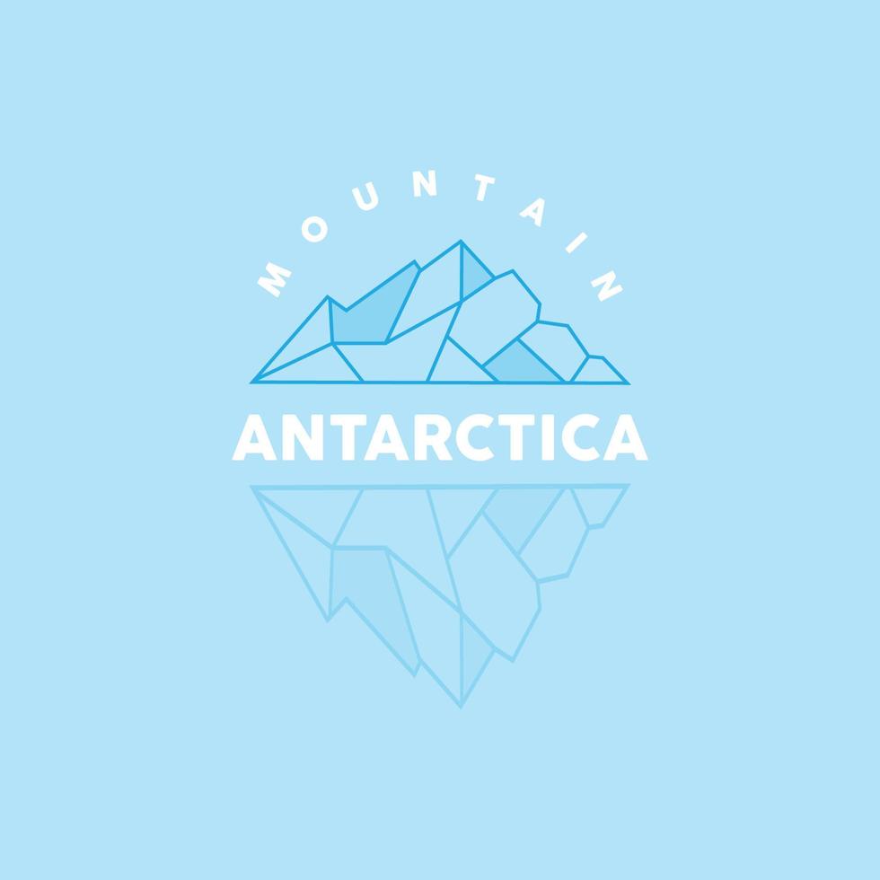 iceberg logo, antarctique montagnes vecteur dans la glace bleu couleur, la nature conception, produit marque illustration modèle icône