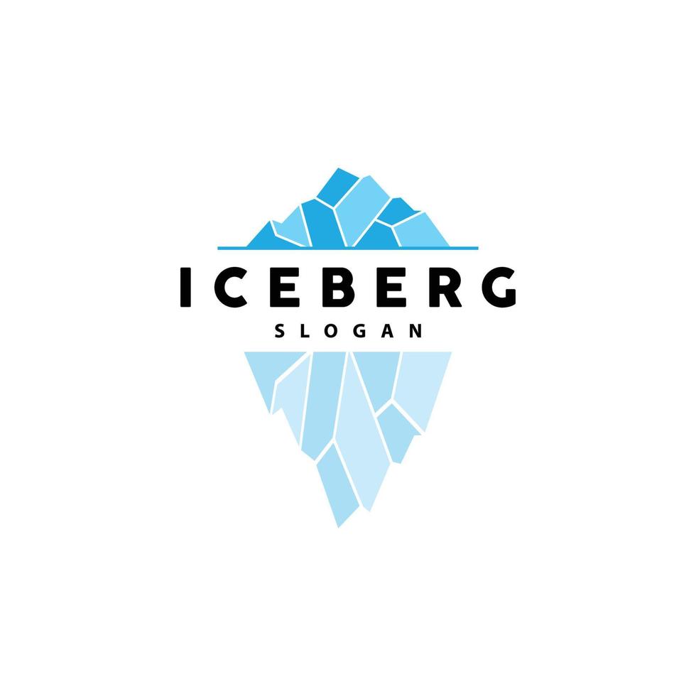 iceberg logo, antarctique montagnes vecteur dans la glace bleu couleur, la nature conception, produit marque illustration modèle icône