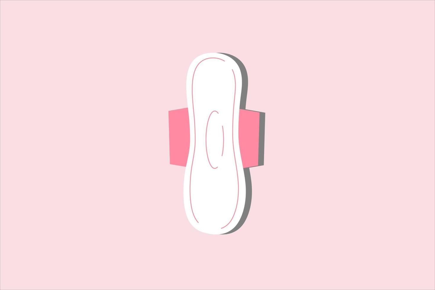 illustration vectorielle de coussin menstruel avec des ailes vecteur