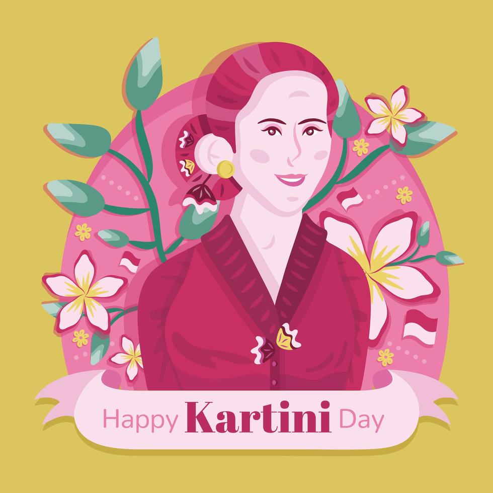 bonne célébration de la journée kartini vecteur