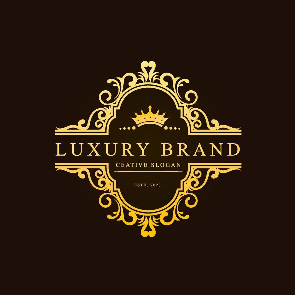 luxe logo modèle s'épanouit calligraphique élégant ornement lignes. identité pour restaurant, royalties, boutique, café, hôtel, héraldique, bijoux, mode et autre vecteur