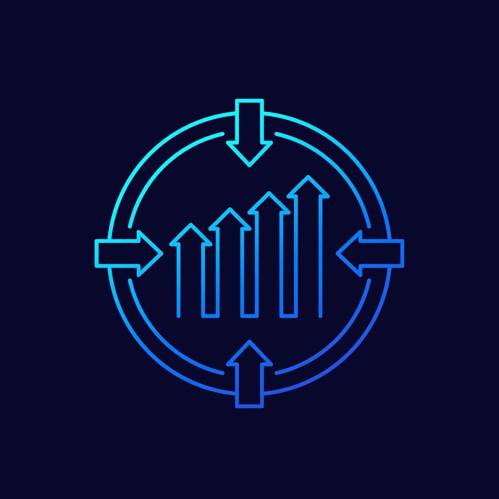 se concentrer sur l'icône de la ligne de croissance, vecteur