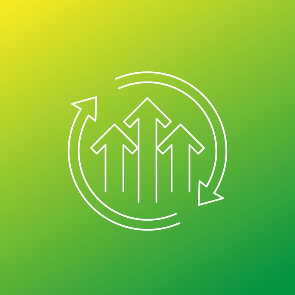 icône de cycle de croissance, conception de ligne mince vecteur